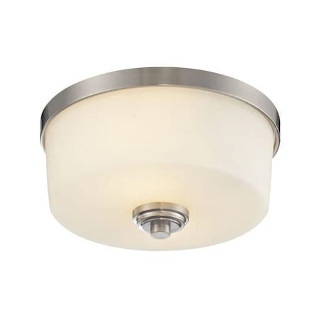 Z-Lite Lamina 2 Light Flush Mount, Brushed Nickel & Matte Opal 226F2